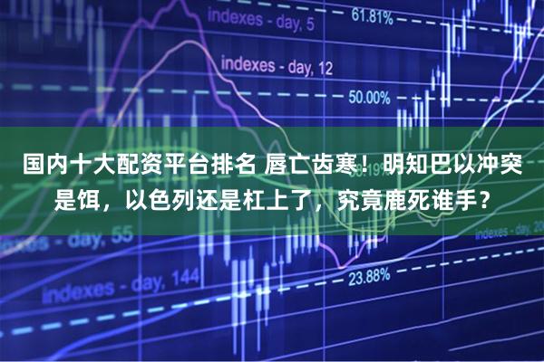 国内十大配资平台排名 唇亡齿寒！明知巴以冲突是饵，以色列还是杠上了，究竟鹿死谁手？